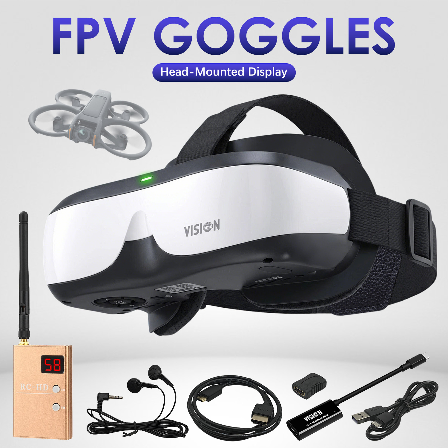 Skyzone Sky04O Pro Fpv Goggles - Kit Occhiali FPV con Display Montato